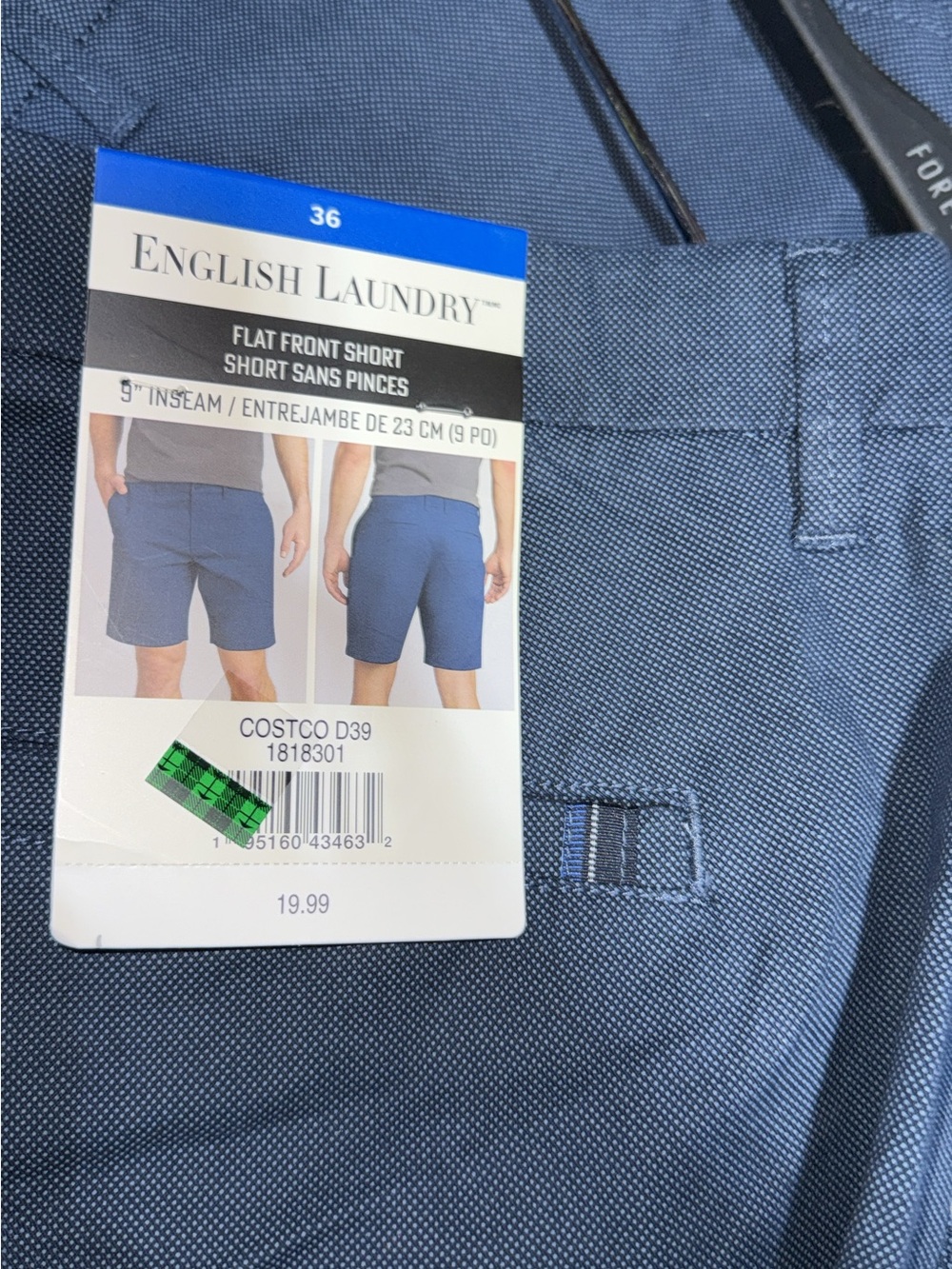 English Laundry Men’s Flat Front Navy Blue Shorts